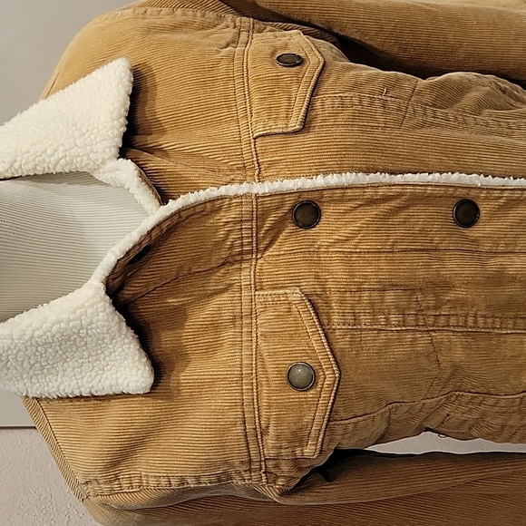 Tan Corduroy Sherpa-Lined Jacket - Picture 2 of 8